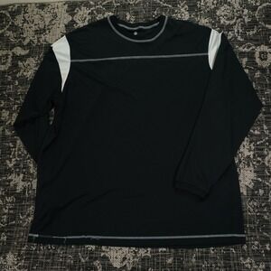 Holloway Mens Shirt 3XL Black White Long Sleeve Training Athletic Retro Casual